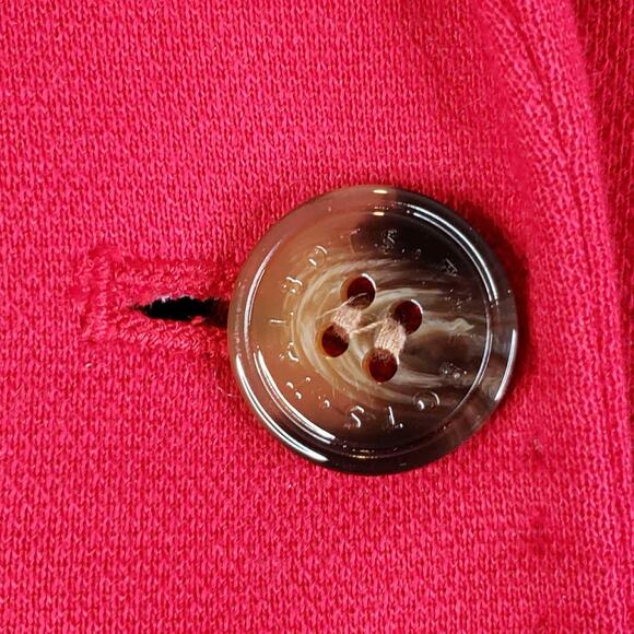 Talbots Blazer Jacket Womens Size 10 Stretch Knit Button Red Lined Aberdeen - Picture 4 of 8